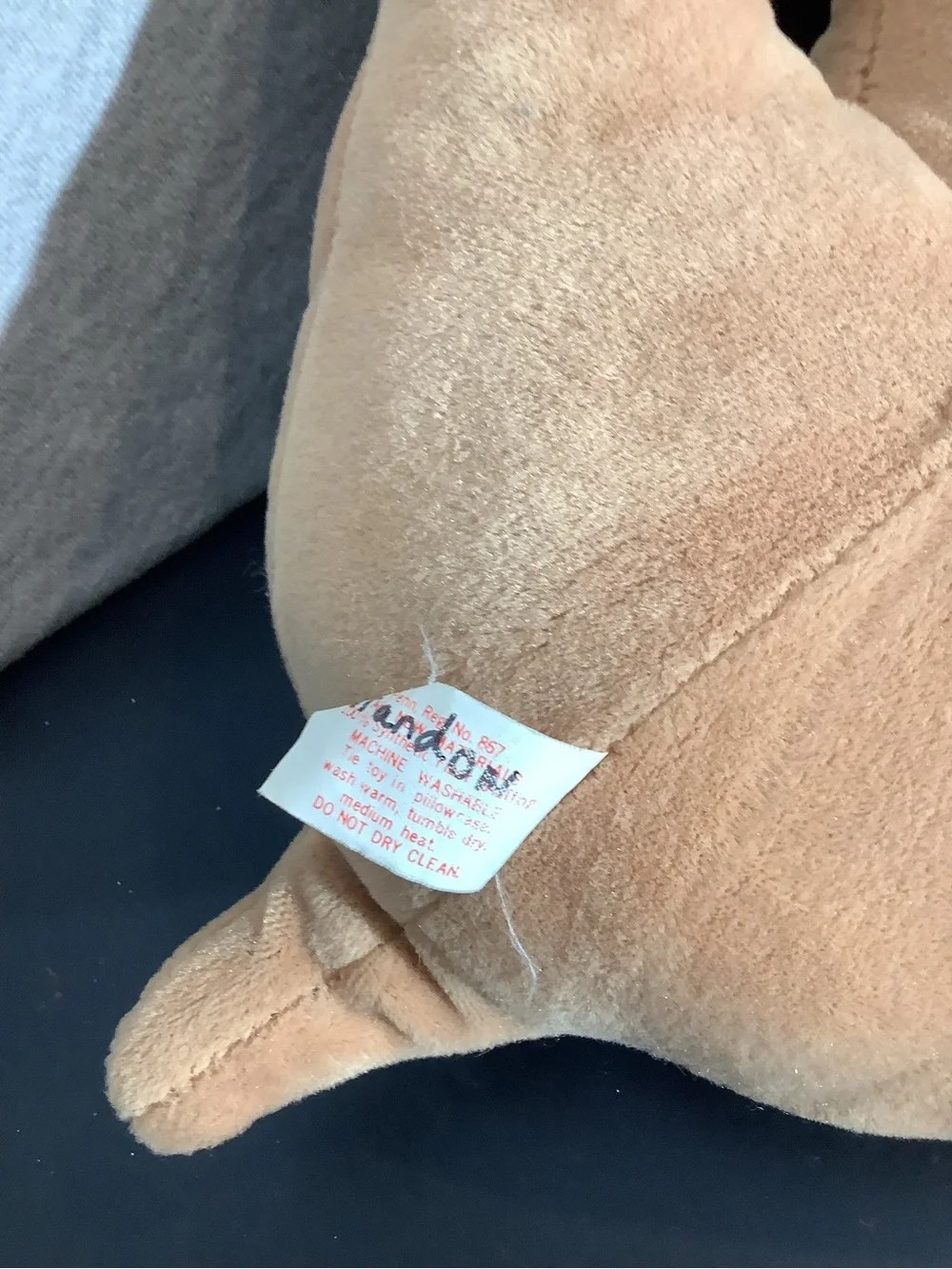Vintage 1985 Collectors Pound Puppy plush in Brown and Dark Brown